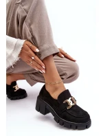 Dámské semišové polobotky s ozdobou černé model 21635771 - VINCEZA