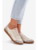 Dámské Kožené Tenisky Zazoo N1220 Béžové Dámské Kožené Tenisky Zazoo N1220 Béžové