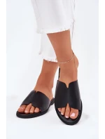 Dámské Pantofle Z Eko Kůže Na Plochém Podpatku Černé Kalimira Dámské Pantofle Z Eko Kůže Na Plochém Podpatku Černé Kalimira