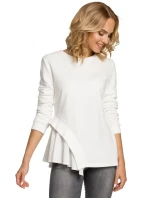 M333 Asymetrická vrstvená halenka - ecru barva M333 Asymetrická vrstvená halenka - ecru barva
