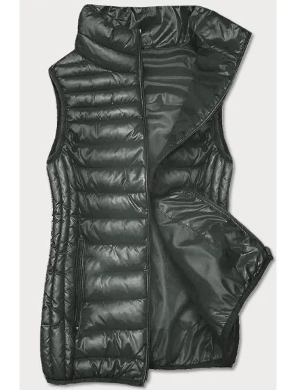 Dámská vesta v khaki barvě se stojáčkem model 19649418 - S'WEST