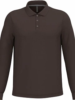 K 243 Pánské piqué polo s dlouhým rukávem model 22506953 chocolate - Kariban