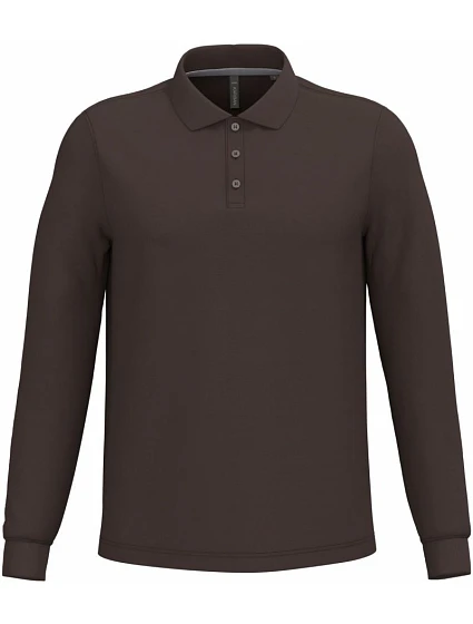 Kariban K 243 Pánské piqué polo s dlouhým rukávem 20.K243 chocolate Kariban K 243 Pánské piqué polo s dlouhým rukávem 20.K243 chocolate