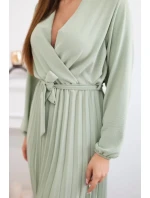 Šaty se  lemem světlá khaki model 21908527 - K-Fashion