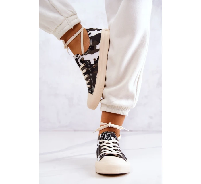 Dámské Materiál Sneakers Camo BIG STAR JJ274237 Bílo-šedé Dámské Materiál Sneakers Camo BIG STAR JJ274237 Bílo-šedé