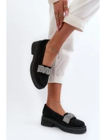 model 21652546 Dámské semišové mokasíny s ozdobným páskem Černé - Zazoo model 21652546 Dámské semišové mokasíny s ozdobným páskem Černé - Zazoo