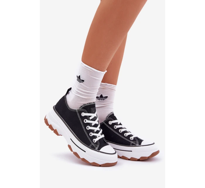 Nízké dámské tenisky na platformě černé Aradwin Nízké dámské tenisky na platformě černé Aradwin