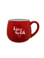 KÁVOHOLIK - červený keramický hrníček 300 ml