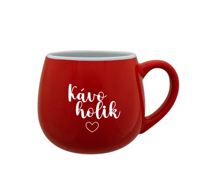 KÁVOHOLIK - červený keramický hrníček 300 ml