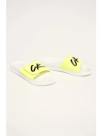Pantofle KM0KM00499-YCD bíložlutá - Calvin Klein Pantofle KM0KM00499-YCD bíložlutá - Calvin Klein