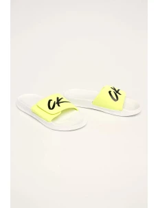 Pantofle KM0KM00499-YCD bíložlutá - Calvin Klein