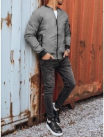 Pánská bunda bomber grafitová FashionStreet TX3824 Pánská bunda bomber grafitová FashionStreet TX3824