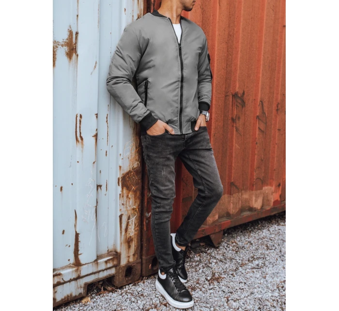 Pánská bunda bomber grafitová FashionStreet TX3824 Pánská bunda bomber grafitová FashionStreet TX3824