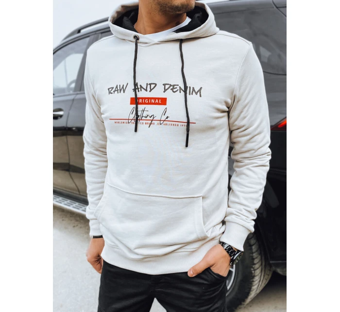 Pánská mikina s potiskem světle šedá model 21976102 - Dstreet