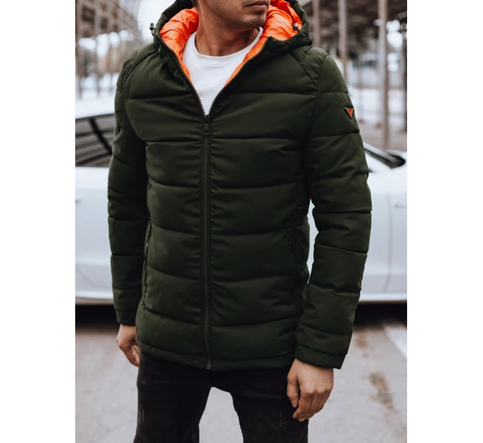 Pánská prošívaná zimní bunda s kapucí zelená FashionStreet TX4893