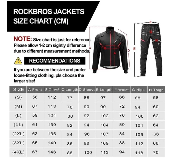 Rockbros zimní cyklistická bunda černá L