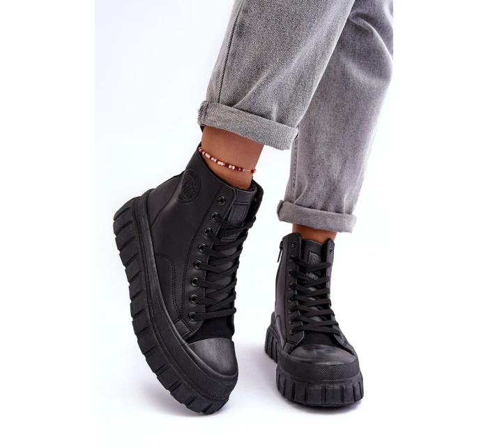 Kožené Boty Na Zip Big Star Černé model 21634271 - Big Star Shoes Kožené Boty Na Zip Big Star Černé model 21634271 - Big Star Shoes