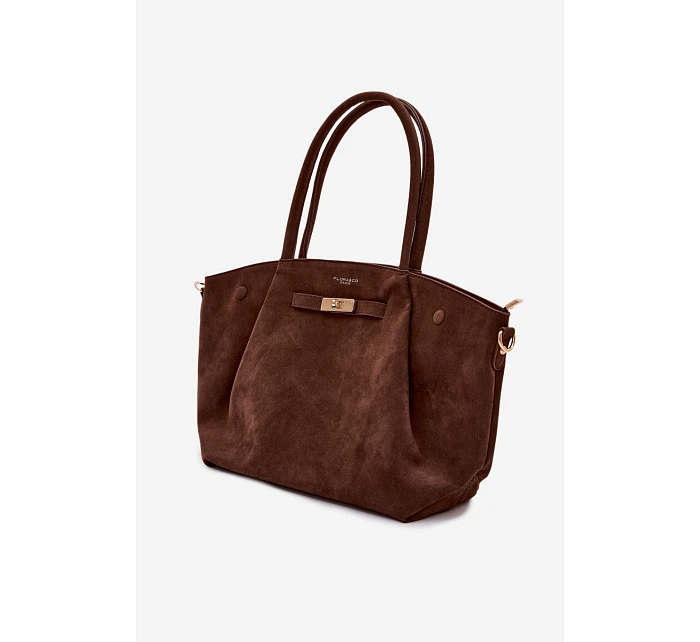 Nellia Shopper Kabelka z imitace semiše Čokoládová