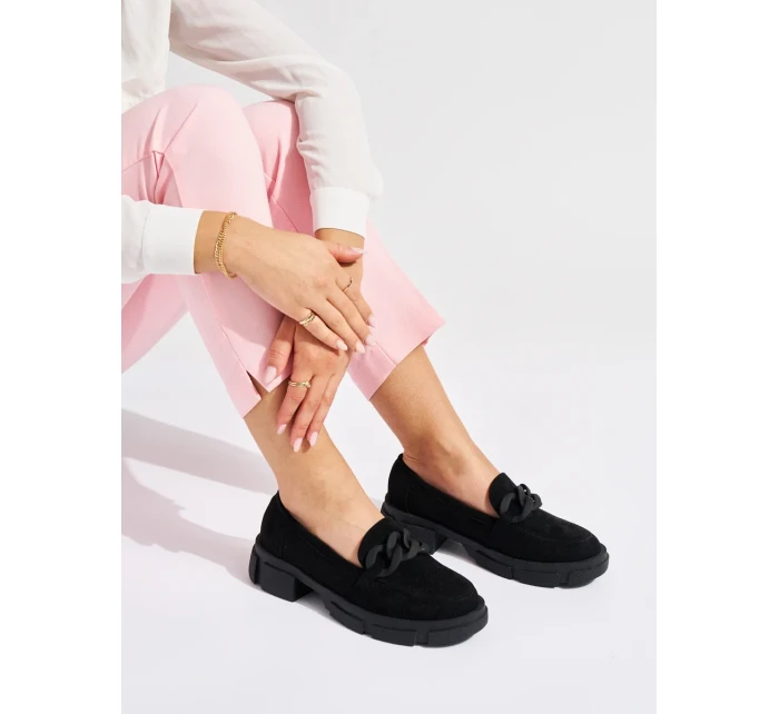 Luxusní černé mokasíny dámské platforma Luxusní černé mokasíny dámské platforma