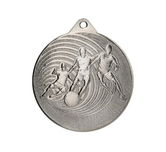KOVOVÁ FOTBALOVÁ MEDAILE FI 70 MMC3070 - STŘÍBRNÁ