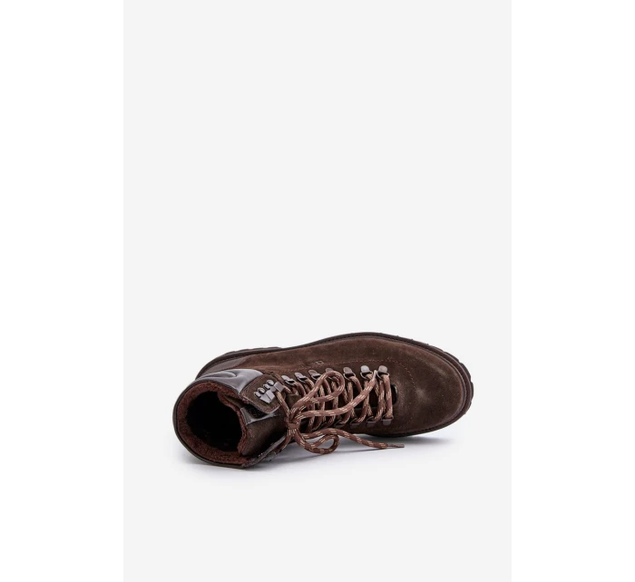 Semišové Zateplené Boty Trapery Pánské Big Star model 21669658 Hnědé - Big Star Shoes Semišové Zateplené Boty Trapery Pánské Big Star model 21669658 Hnědé - Big Star Shoes