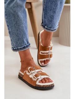 Dámské Pantofle S Přezkami A Kožíškem Camel model 21670224 - Boto