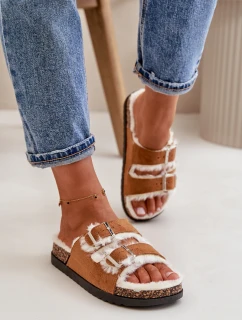 Dámské Pantofle S Přezkami A Kožíškem Camel Ezilena