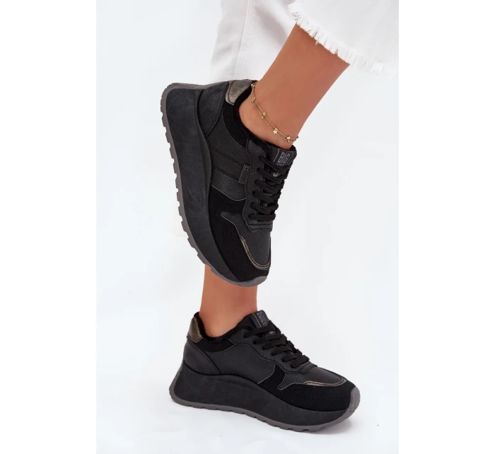 Zateplené dámské sneakers na platformě Big Star SS274007 HI-POLY SYSTEM černé