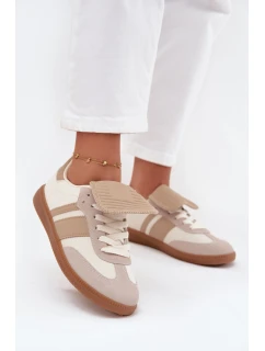 Nízké dámské tenisky s ohrnutým jazykem béžové Ardira