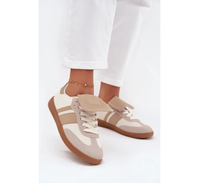 Nízké dámské tenisky s ohrnutým jazykem béžové Ardira Nízké dámské tenisky s ohrnutým jazykem béžové Ardira