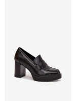 Dámské polobotky na podpatku z ekokůže Černé model 21710758 - Boto Dámské polobotky na podpatku z ekokůže Černé model 21710758 - Boto