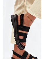 Dámské sandály semišové Big Star model 22064154 Černé - Big Star Shoes Dámské sandály semišové Big Star model 22064154 Černé - Big Star Shoes