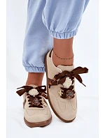 Dámské tenisky s ozdobami béžové model 22095100 - Boto Dámské tenisky s ozdobami béžové model 22095100 - Boto