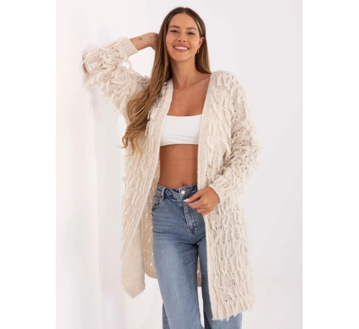 Dámský svetr Jumper MI SW 0820.85 Světle béžový - FPrice Dámský svetr Jumper MI SW 0820.85 Světle béžový - FPrice