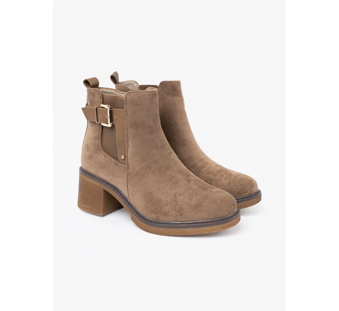 Designové hnědé kotníčkové boty dámské Obcas Designové hnědé kotníčkové boty dámské Obcas