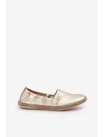 Elegantní Damské Kožené Espadrilky Zazoo 10177 Zlaté Elegantní Damské Kožené Espadrilky Zazoo 10177 Zlaté