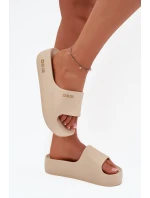 Dámské Pěnové Pantofle Na Masivní Platformě Big Star SS274722 Béžové