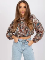 Bluzka DHJ BZ model 19755075 ciemny bezowy - FPrice Bluzka DHJ BZ model 19755075 ciemny bezowy - FPrice