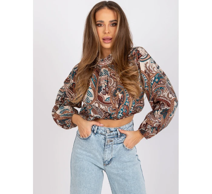 Bluzka DHJ BZ model 19755075 ciemny bezowy - FPrice Bluzka DHJ BZ model 19755075 ciemny bezowy - FPrice