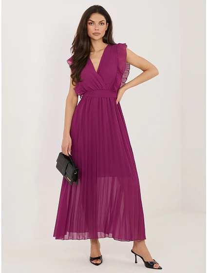 Sukienka IT SK model 22076876 ciemny fioletowy - FPrice Sukienka IT SK model 22076876 ciemny fioletowy - FPrice