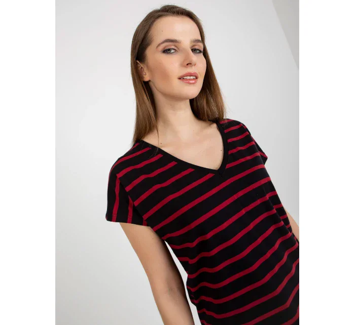 Dámské tričko RV TS 8567.26 černá a červená - FPrice Dámské tričko RV TS 8567.26 černá a červená - FPrice