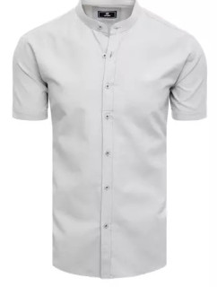 Světle šedá Dstreet pánská košile s krátkým rukávem KX0999