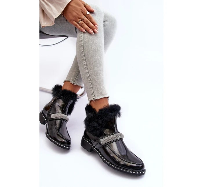 Boty Na Plochém Podpatku A Platformě Černé model 21634045 - S.Barski