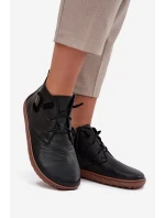 Kožené dámské polobotky s ozdobným detailem  Černé model 21708053 - Zazoo