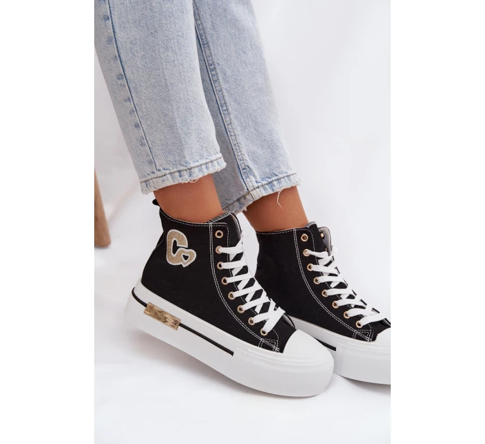 Dámské tenisky na platformě Černé Meloria