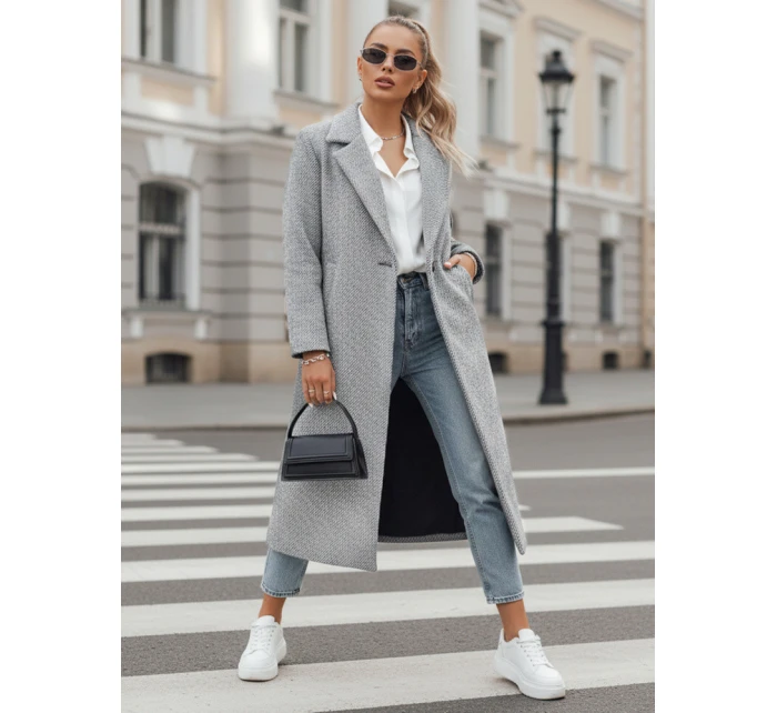 Dámský oversize kabát dlouhý světle šedý Dstreet model 21982232 - FashionStreet