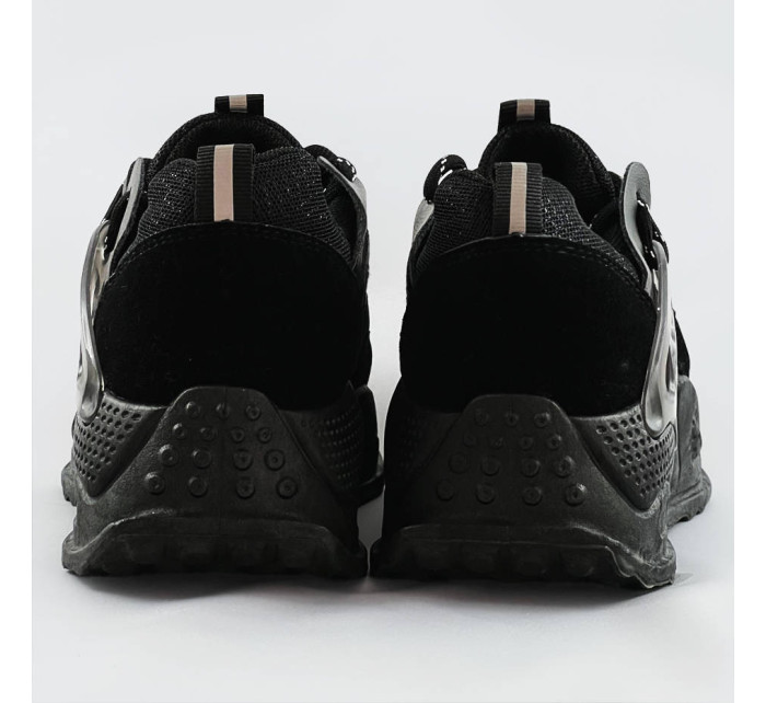 Černé šněrovací boty se zvýšenou podrážkou (7002)