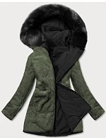 Dámská teplá zimní bunda oboustranná černá/khaki (w610) Dámská teplá zimní bunda oboustranná černá/khaki (w610)