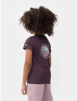 Dívčí tričko s potiskem 4FJSS23TTSHF390-50S fialové - 4F