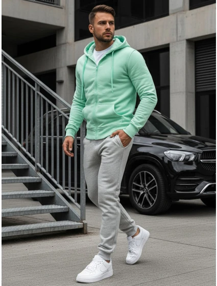 Pánská mikina s kapucí mint Dstreet model 21964391 - FashionStreet